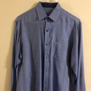 TASSO ELBA MENS M 15-15 1/2 BLUE LONG SLEEVE SHIRT